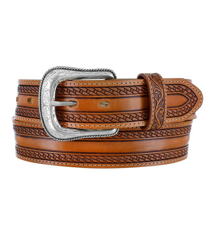 TONY LAMA THE WILD BILL BROWN BASKET WEAVE BELT