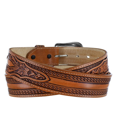 TONY LAMA THE WILD BILL BROWN BASKET WEAVE BELT