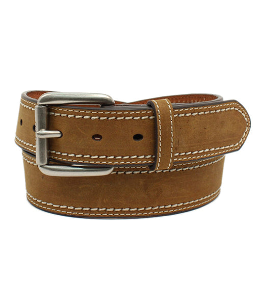 ARIAT® DOUBLE STITCHED BROWN BELT