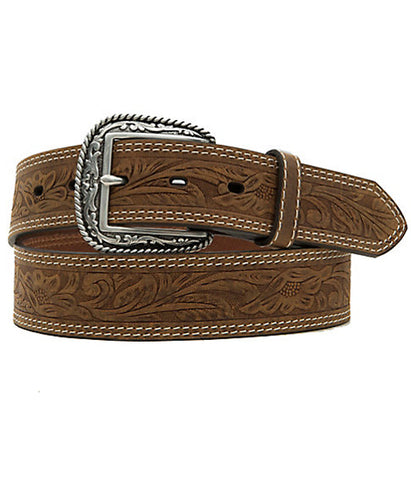 ARIAT® DOUBLE STITCHED BROWN BELT