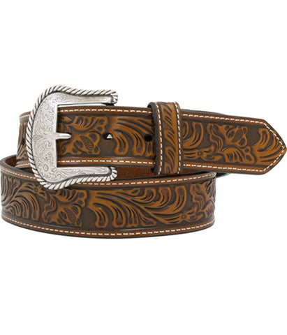 NOCONA BROWN TOOLED LEATHER BELT