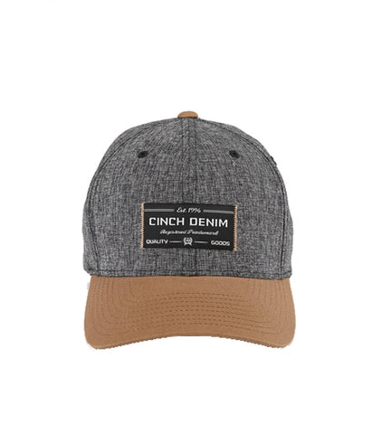 CINCH MENS FLEXFIT BASEBALL CAP - GRAY/TAN