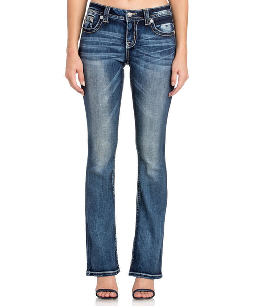 MISS ME MID RISE BOOT CUT JEANS - DARK BLUE
