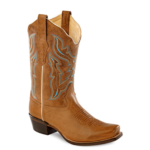 Old West Womens Brown Snip Toe Cowgirl Boot