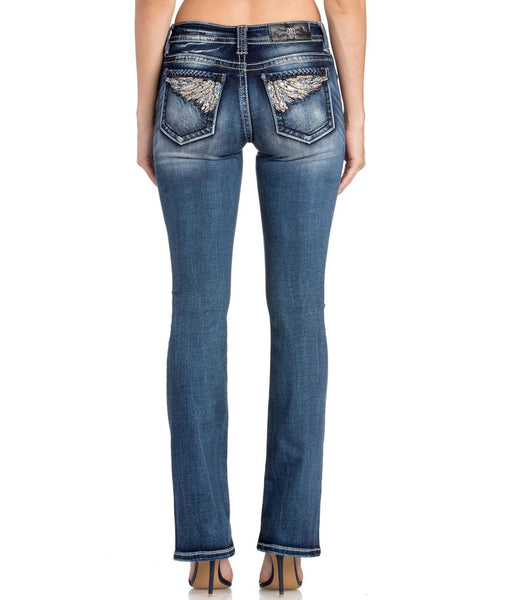 MISS ME MID RISE BOOT CUT JEANS - DARK BLUE