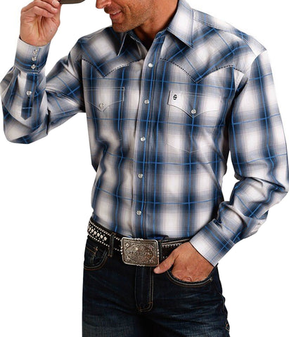 Stetson© Men's Original Rugged Snap Front Western Shirt In Marled Plaid