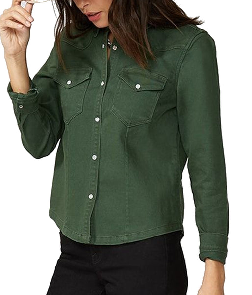 Stetson Olive Twill Embroidered Shirt