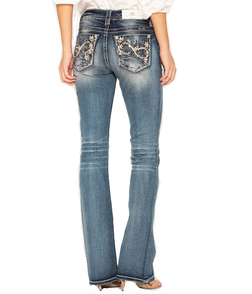 Miss Me Medium Wash Infinite Love Embroidered Bootcut Jeans