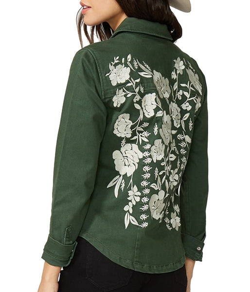 Stetson Olive Twill Embroidered Shirt