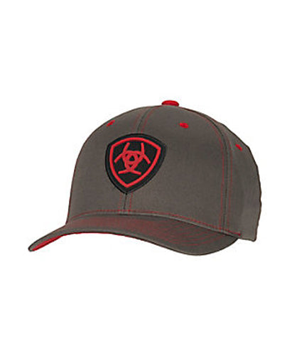 ARIAT® MENS GREY SPANDEX FLEXFIT CAP
