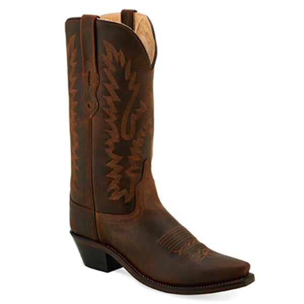 Old West Womens Brown Snip Toe Cowgirl Boot