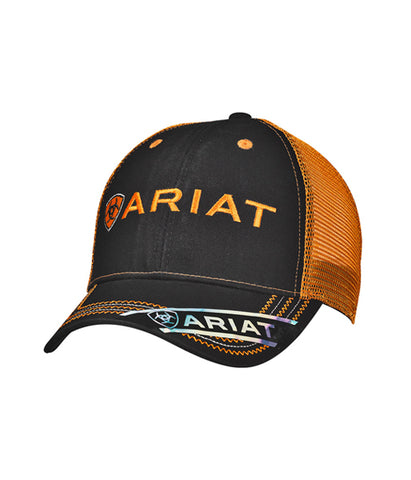 ARIAT® MENS ORANGE AND BLACK LOGO CAP