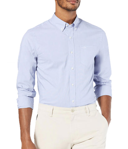 Dockers Men's Long Sleeve Button Front Shirt - Tirado Grisaille