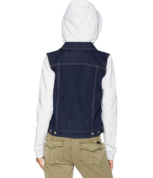 LEVI'S WOMENS HYBRID ORIGINAL TRUCKER JACKET - DARK WASH