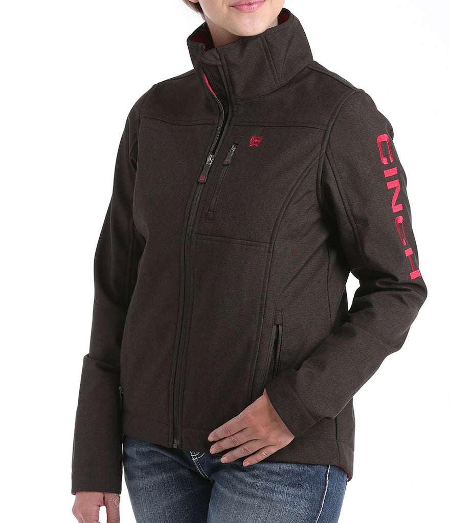 CINCH LADIES CONCEALED CARRY BONDED JACKET - CHOCOLATE/CRANBERRY