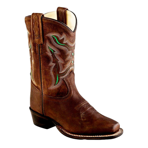 Old West Boys' Broad Round Toe Boot