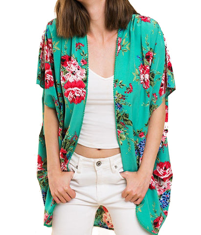 Floral Print Kimono Top