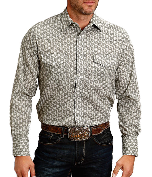 Roper Long Sleeve Grey Button Down Shirt