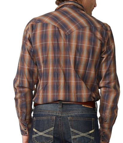 Stetson© Men's Original Rugged Snap Front Western Shirt In Marled Plaid