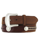TONY LAMA THE DUKE CENTER APPLIQUE BELT - BARK