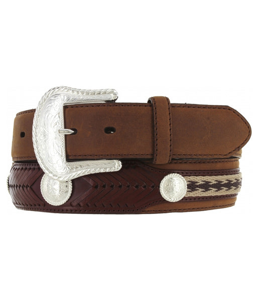 TONY LAMA THE DUKE CENTER APPLIQUE BELT - BARK