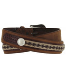 TONY LAMA THE DUKE CENTER APPLIQUE BELT - BARK