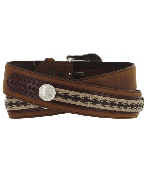 TONY LAMA THE DUKE CENTER APPLIQUE BELT - BARK