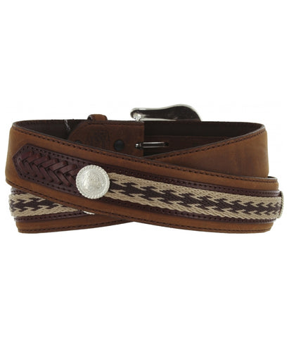TONY LAMA THE DUKE CENTER APPLIQUE BELT - BARK