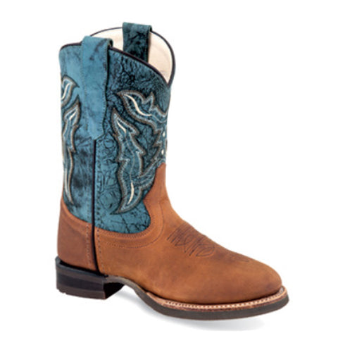 Old West Boys' Broad Round Toe Boot