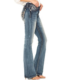 Miss Me Medium Wash Infinite Love Embroidered Bootcut Jeans