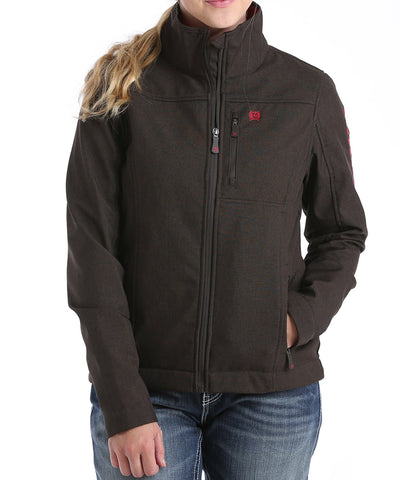 CINCH LADIES CONCEALED CARRY BONDED JACKET - CHOCOLATE/CRANBERRY
