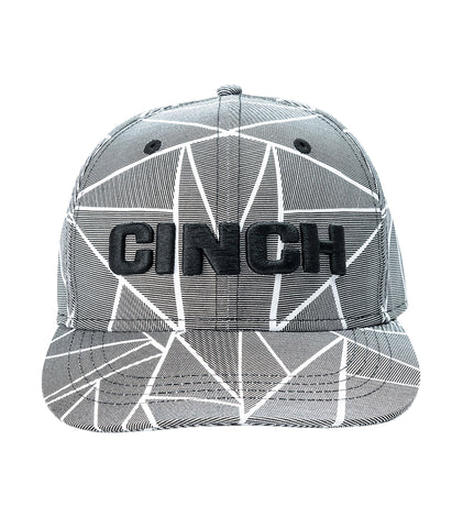 CINCH MENS FITTED CAP - TEXTURED GRAY AND WHITE S/M