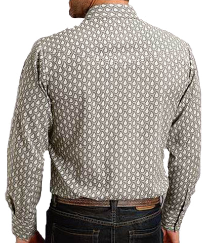Roper Men's Long Sleeve Grey Button Down Shirt