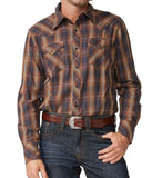 Stetson© Original Rugged Snap Front Western Shirt In Marled Plaid